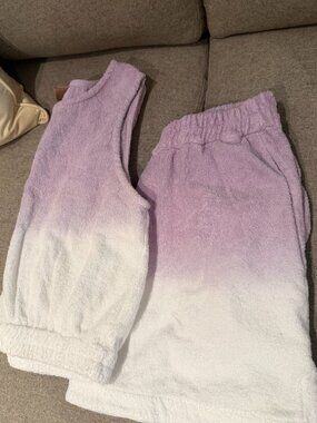 Terry Women's Pink and White Sleeveless Top & Skirt Set